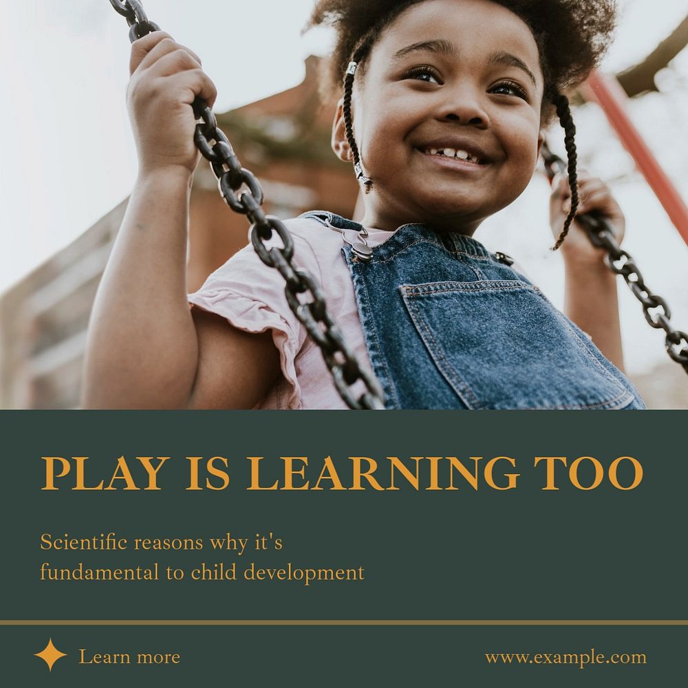 Play is learning Instagram post template, editable social media design