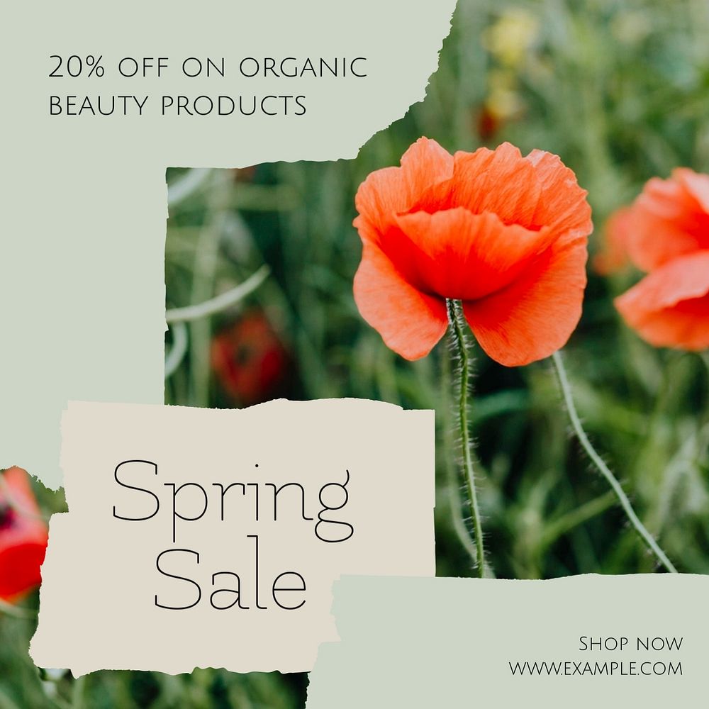 Spring sale Instagram post template, editable social media design