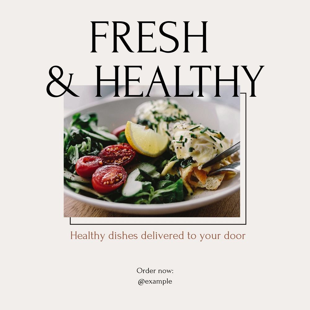 Fresh & healthy food Instagram post template, editable social media design