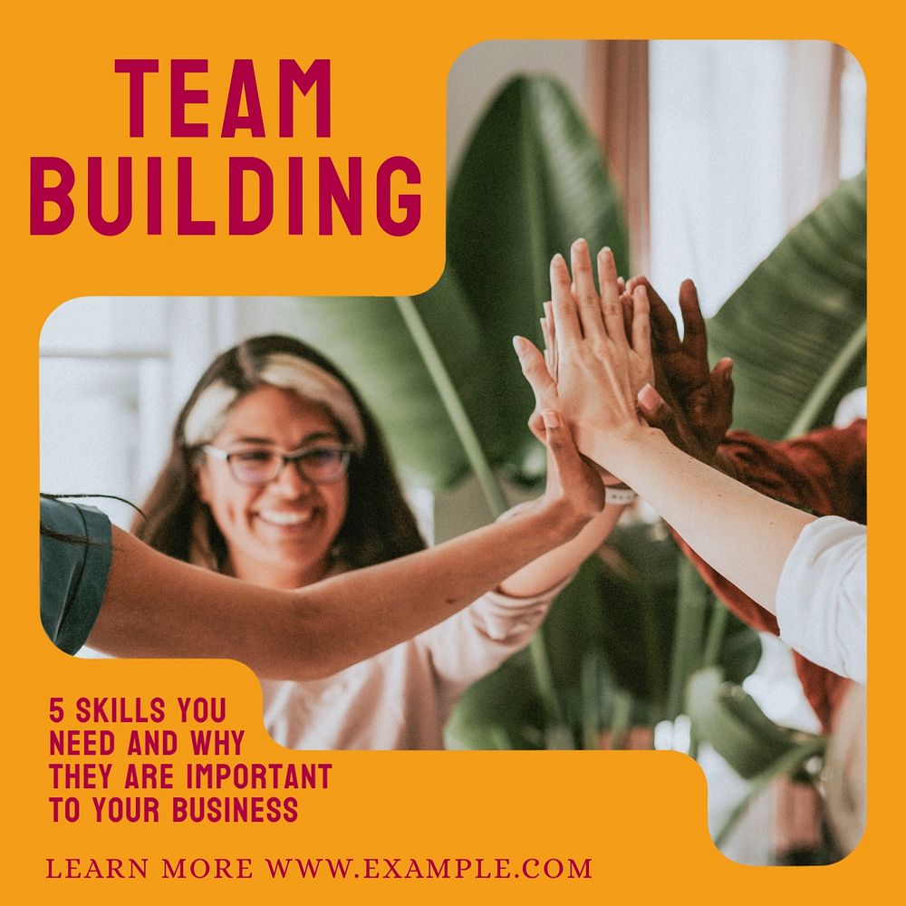 Team building Instagram post template, editable design