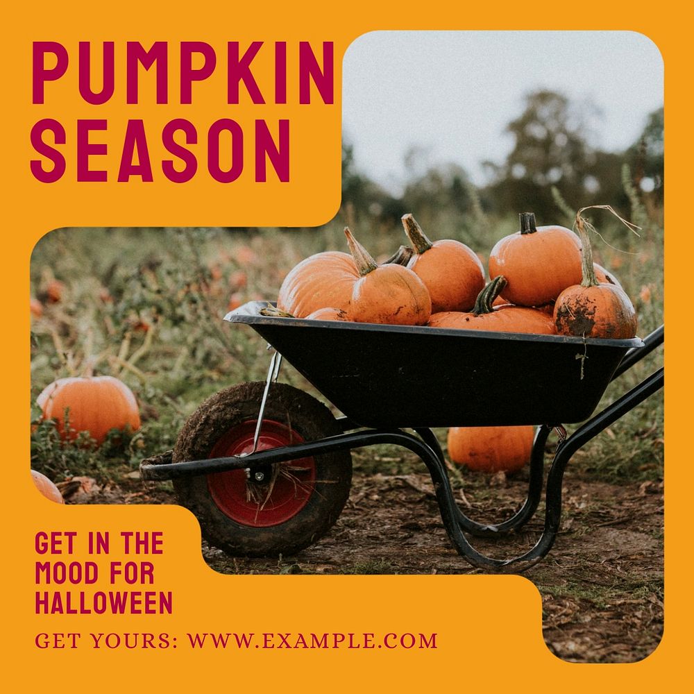 Pumpkin season Instagram post template, editable design