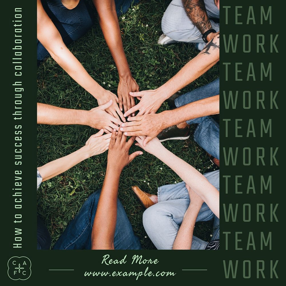 Teamwork Instagram post template, editable social media ad