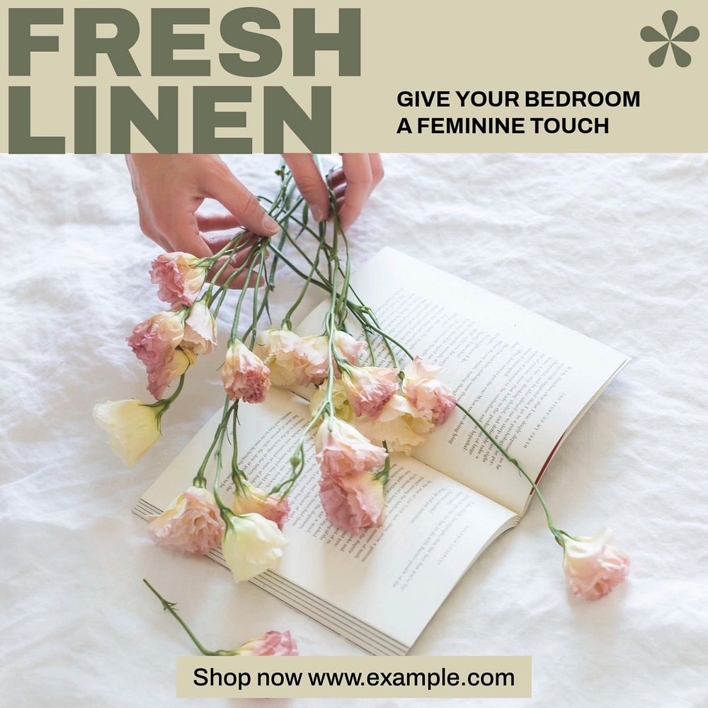 Fresh linen Instagram post template, editable social media design