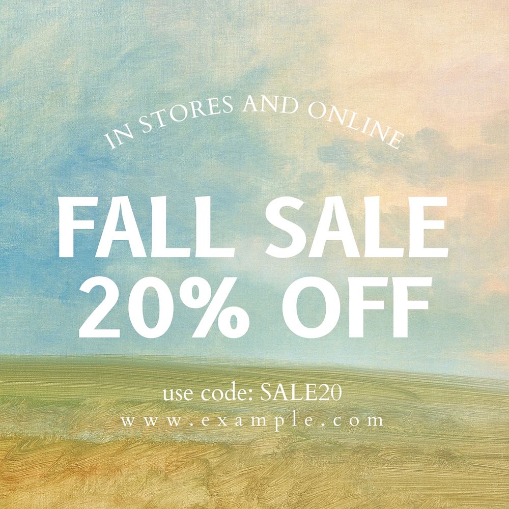 Fall sale Instagram post template, editable text