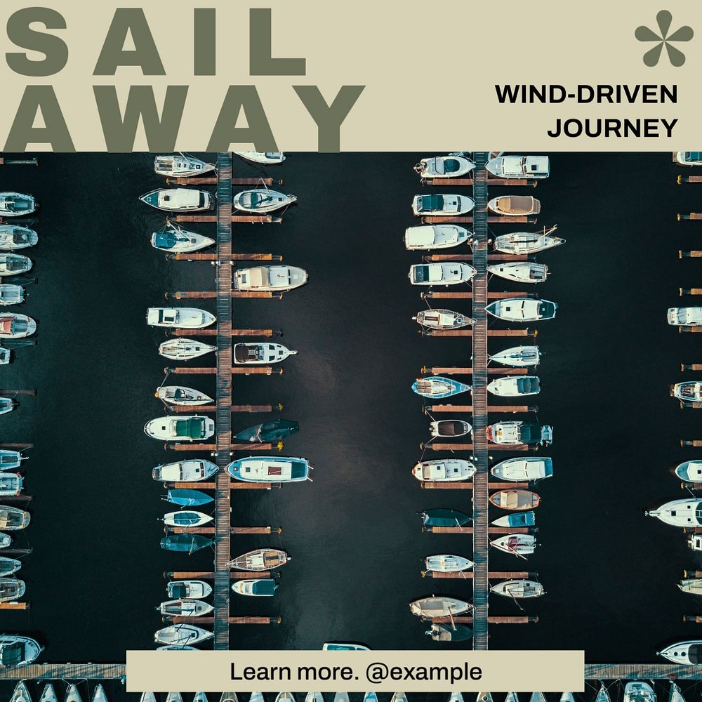 Sail away Instagram post template, editable social media design