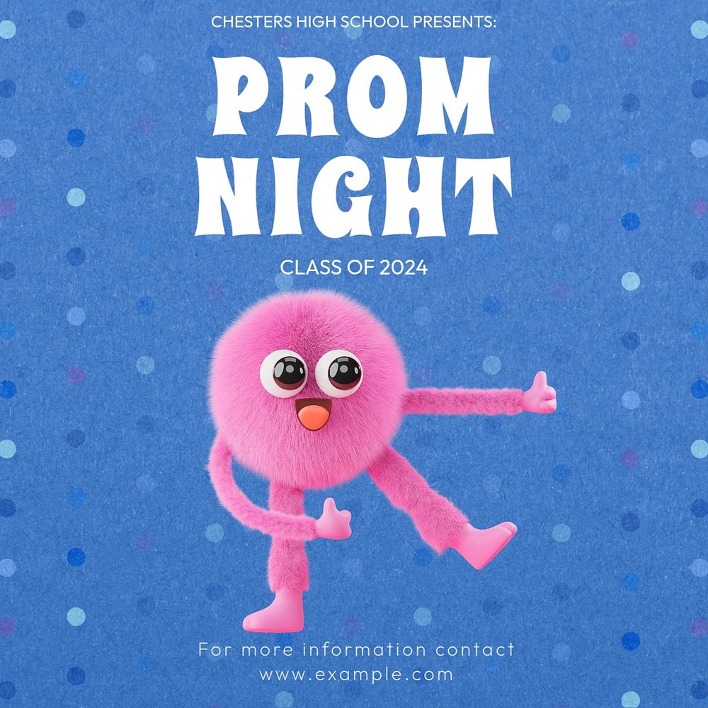 Prom night Facebook post template, editable design