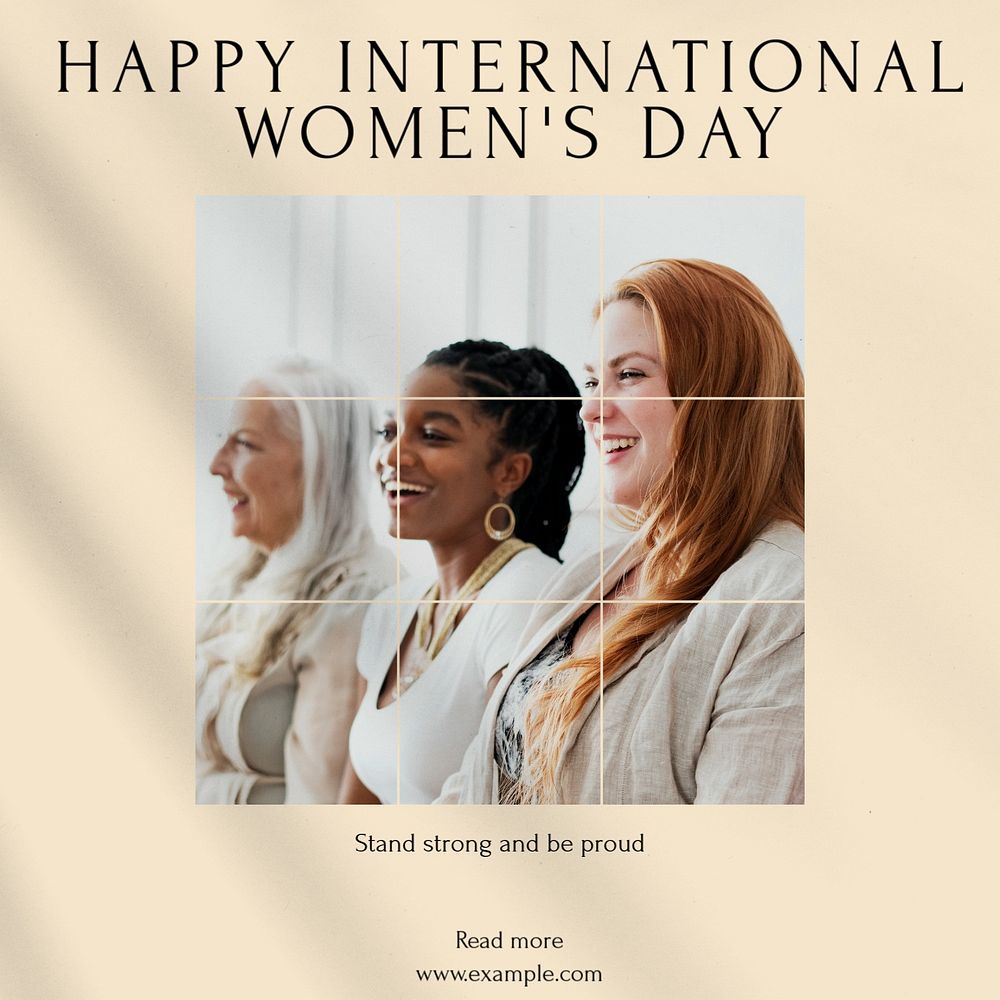 Women's day social media template, editable design