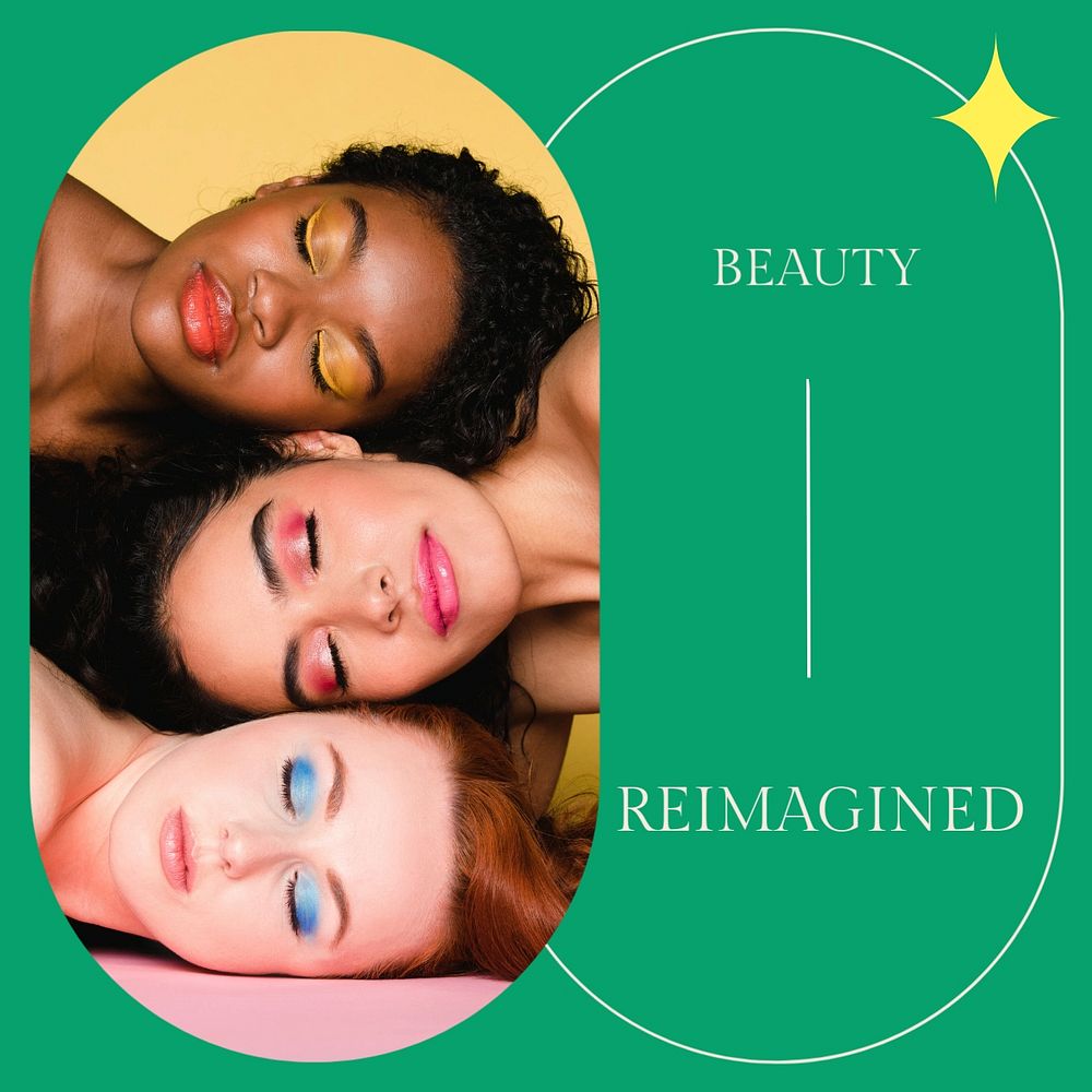 Beauty reimagined social media template, editable design