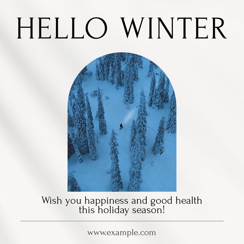 Hello winter social media template, editable design