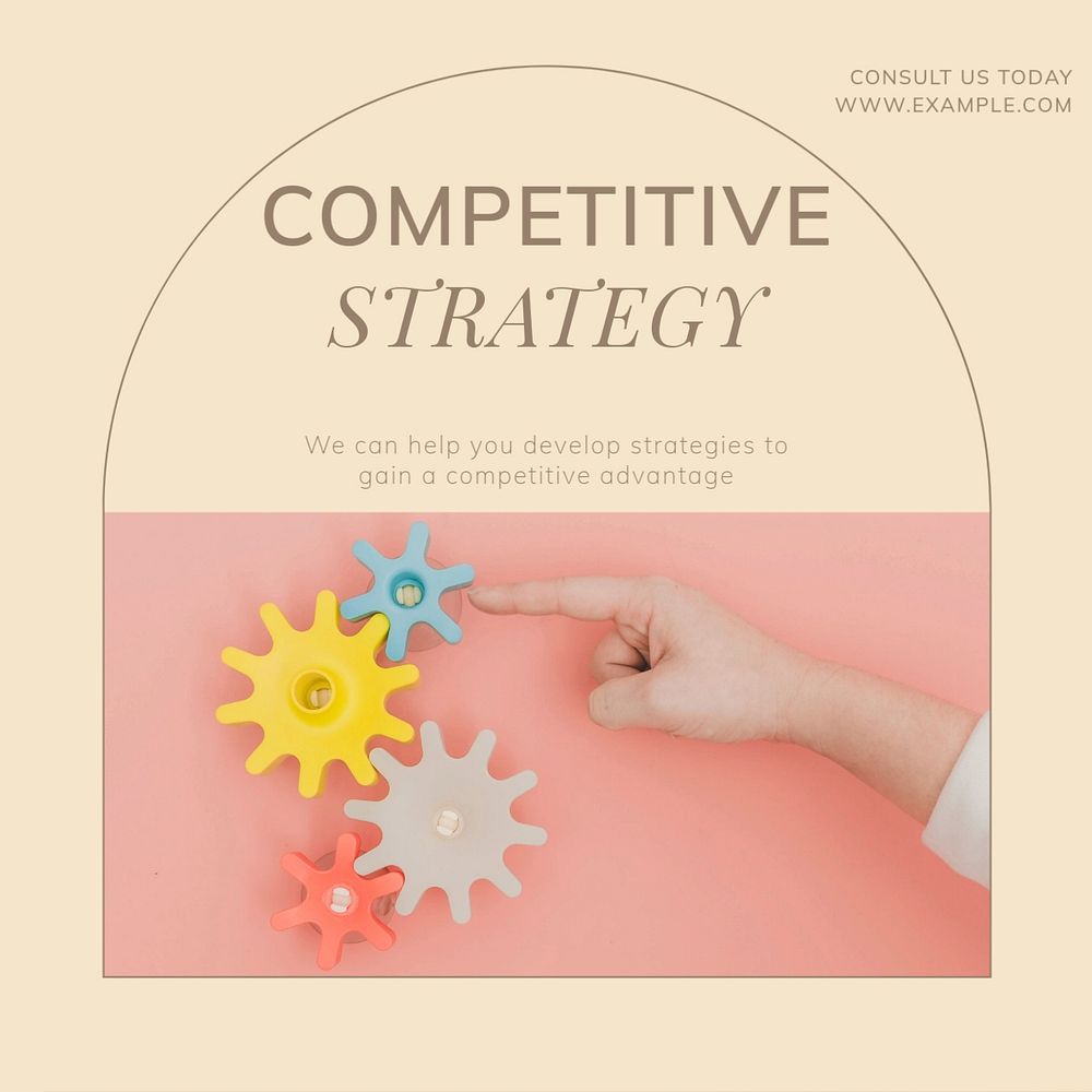 Competitive strategy Instagram post template, editable social media design