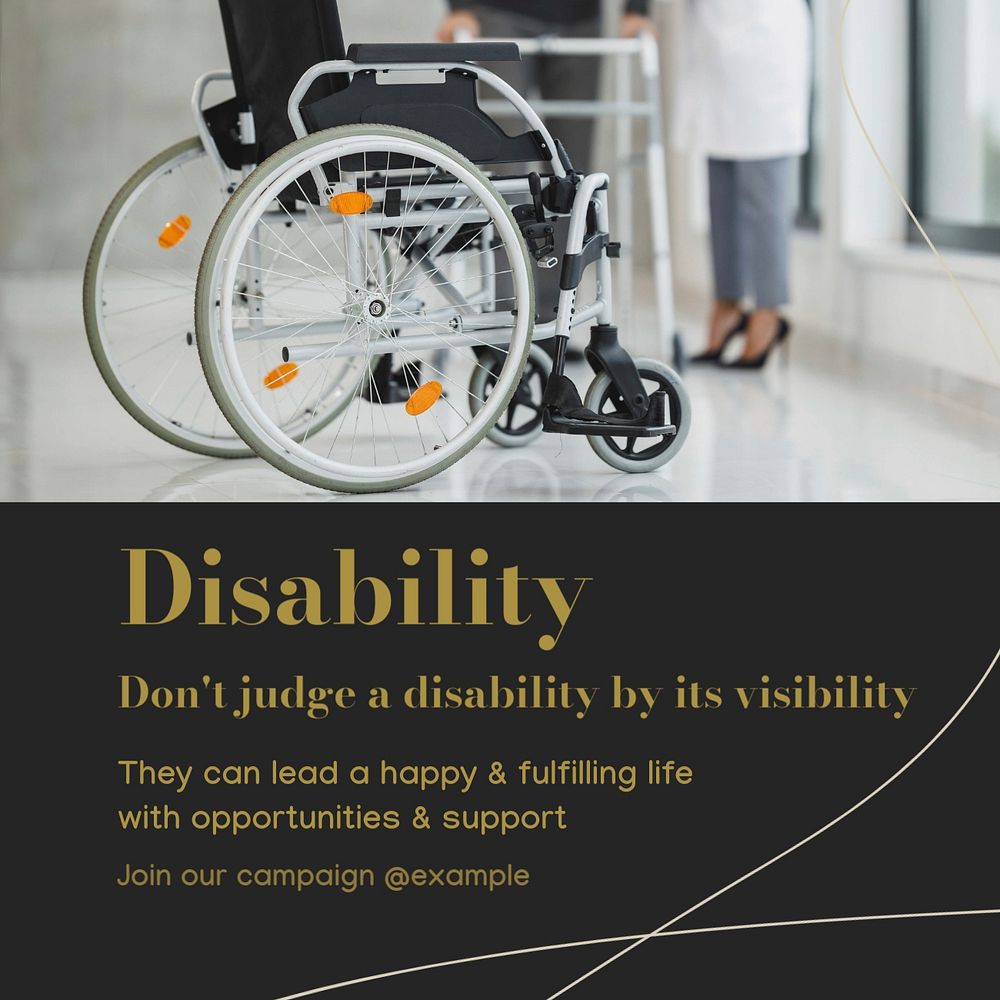 Disability Instagram post template, editable social media design