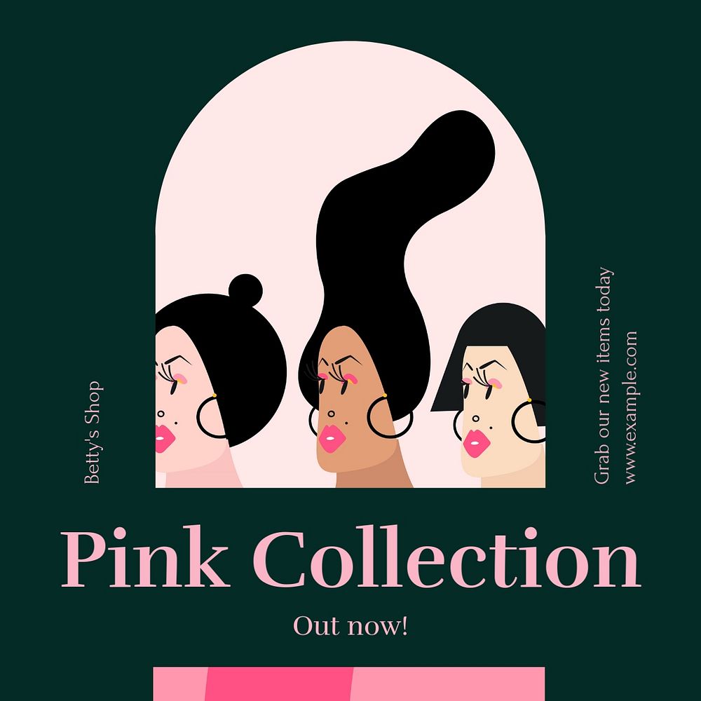 Pink collection Instagram post template, editable social media design