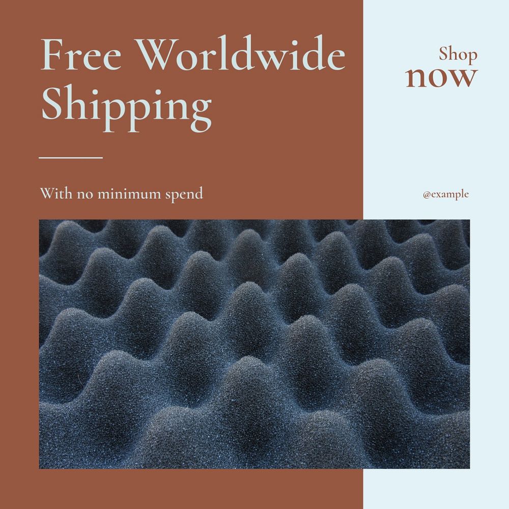 Worldwide shipping Instagram post template, editable social media design