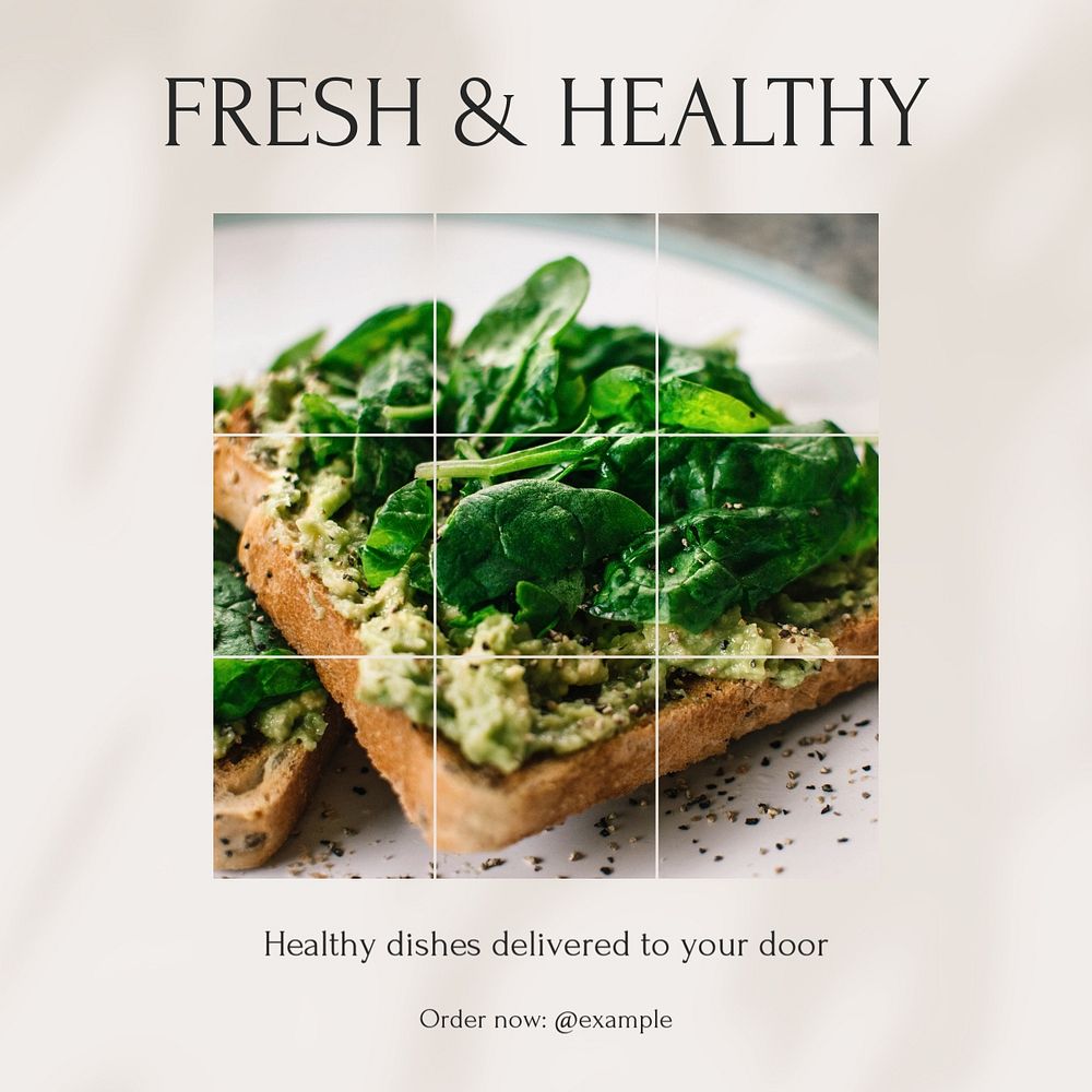 Fresh & healthy food Instagram post template, editable social media design