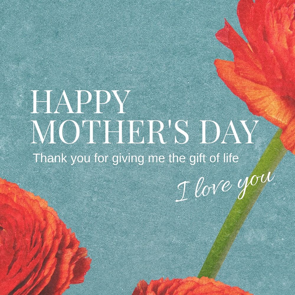 Happy mother's day Instagram post template, editable text