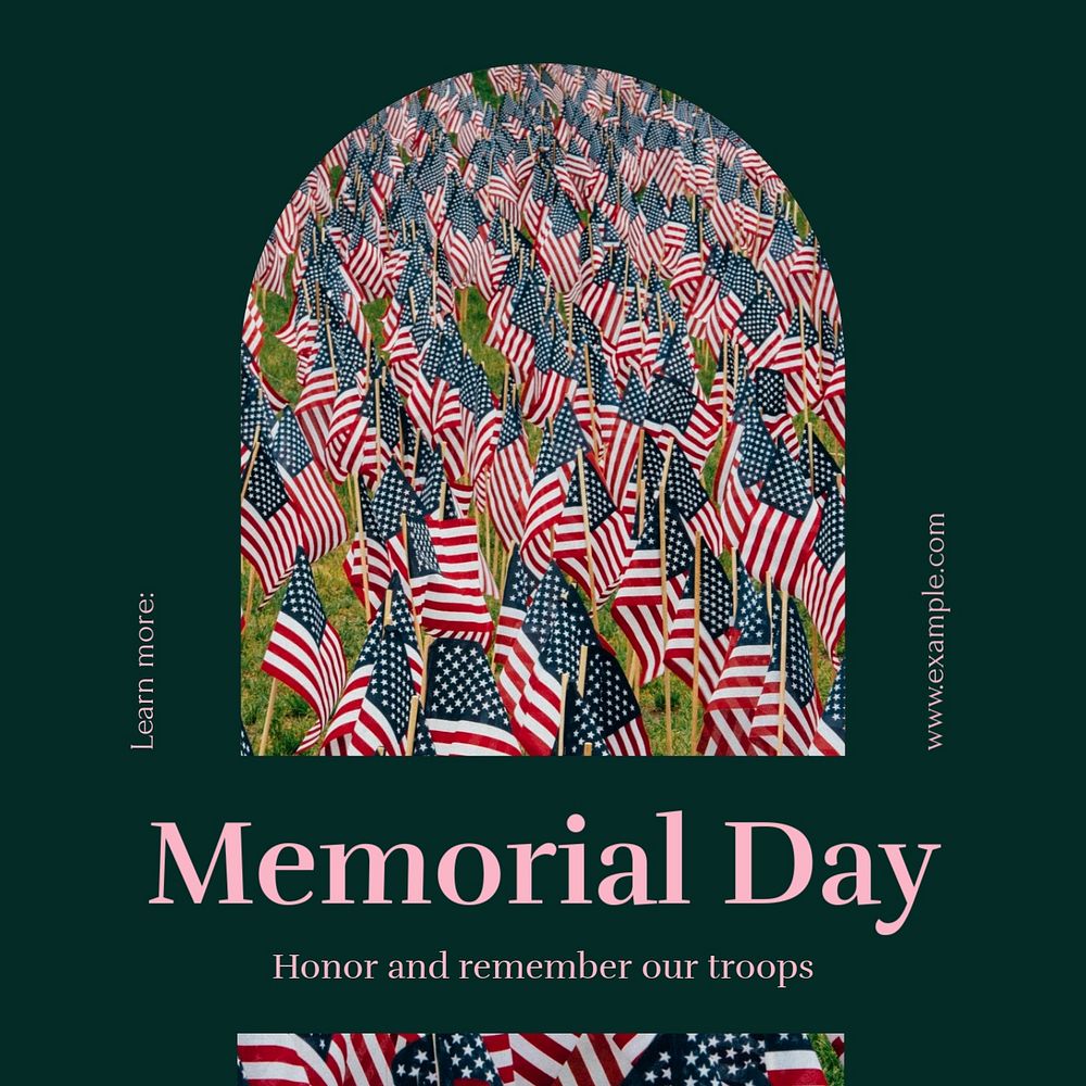 Memorial day Instagram post template, editable social media design