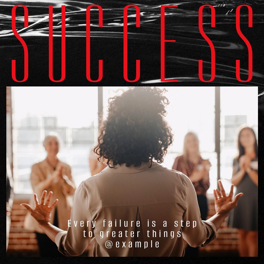 Success social media template, editable design