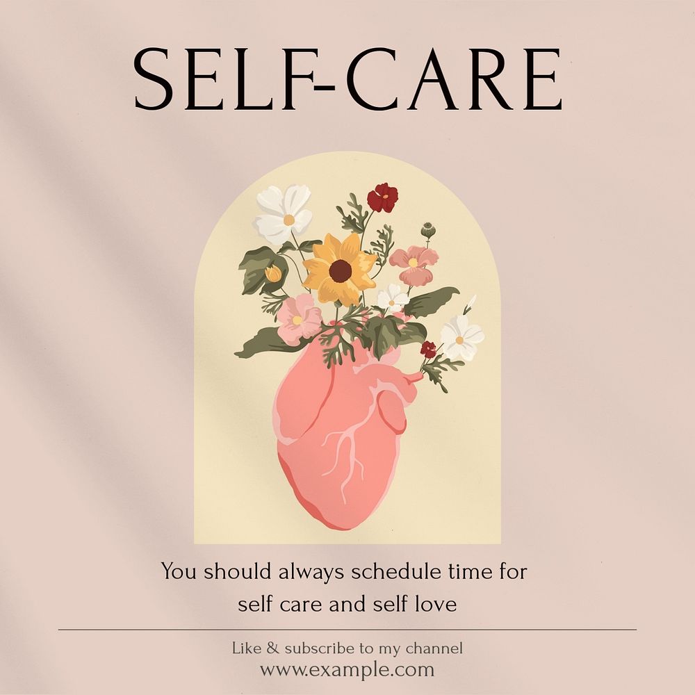 Self-care Instagram post template, editable social media design