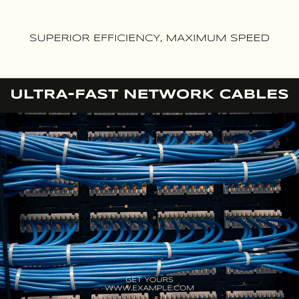 Network cables Instagram post template, editable social media design