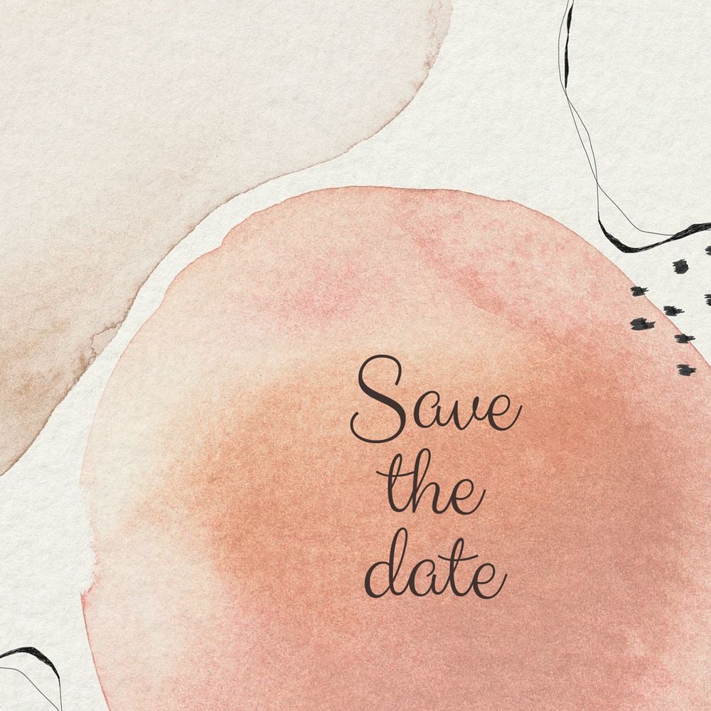 Save the date Instagram post template, editable text