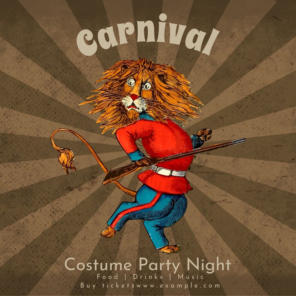 Carnival party Facebook post template, editable design