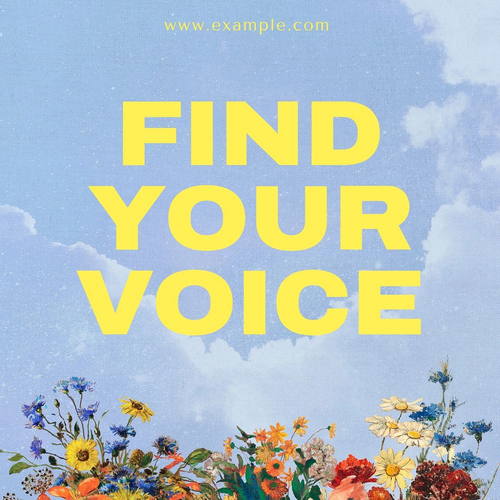 Find your voice Instagram post template, editable text