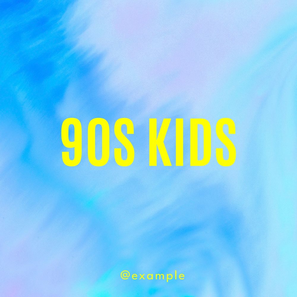 90s kids Instagram post template, editable text