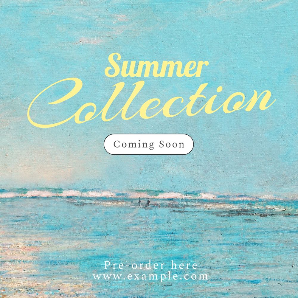 Summer collection Instagram post template, editable text