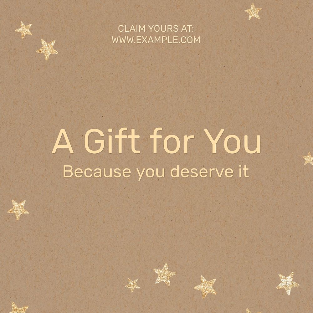 A gift for you Instagram post template, editable text