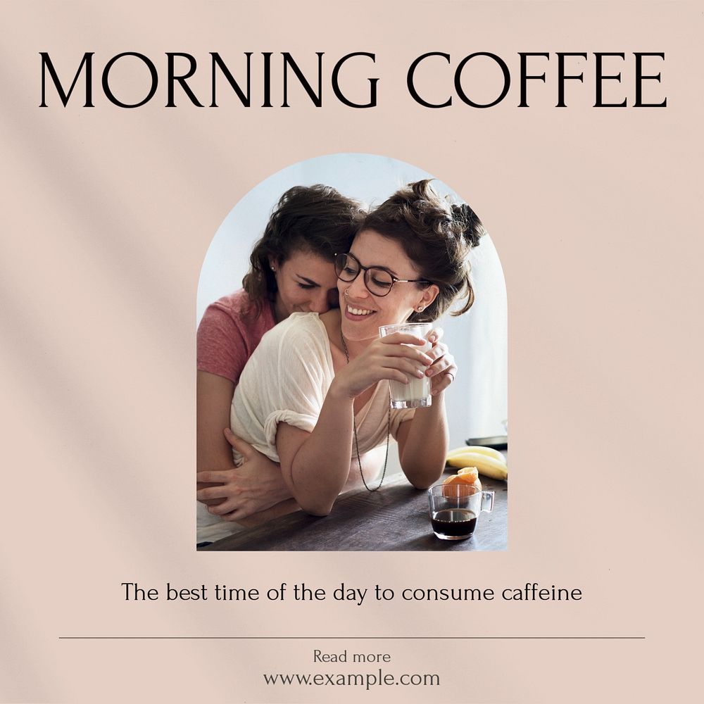 Morning coffee Instagram post template, editable social media design