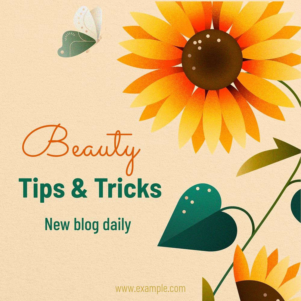 Beauty tips & tricks Instagram post template, editable text