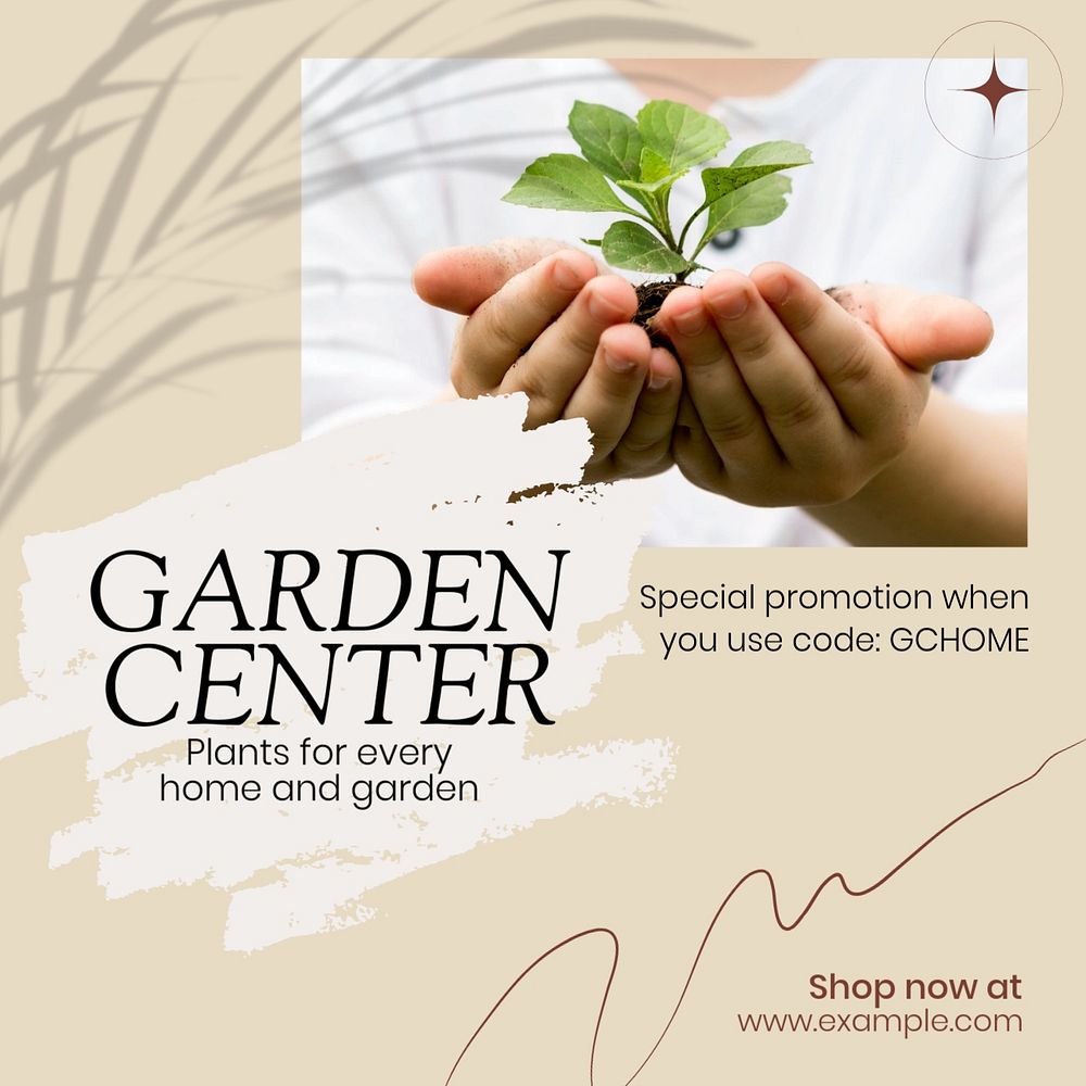 Garden center Instagram post template, editable social media design