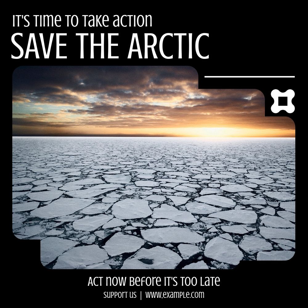 Save the Arctic Instagram post template, editable design