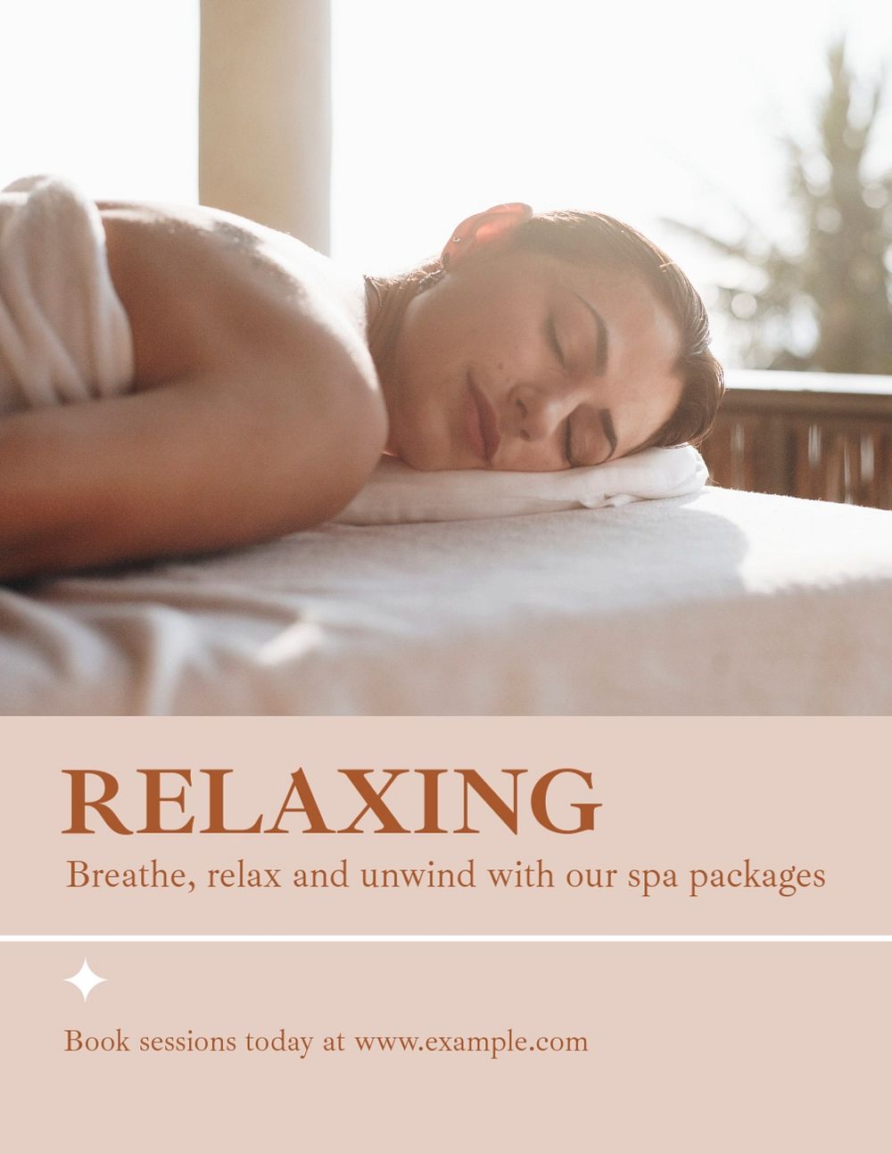 Relaxing spa flyer template, editable text & design