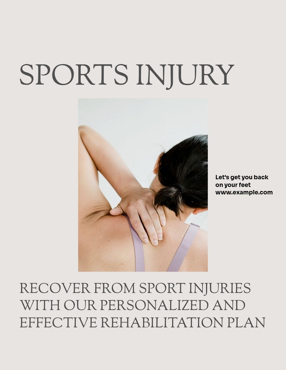 Sports injury physiotherapy flyer template, editable text & design