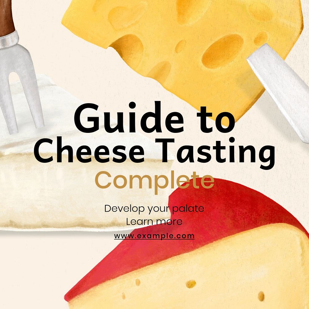 post template, editable social media designCheese tasting guide 