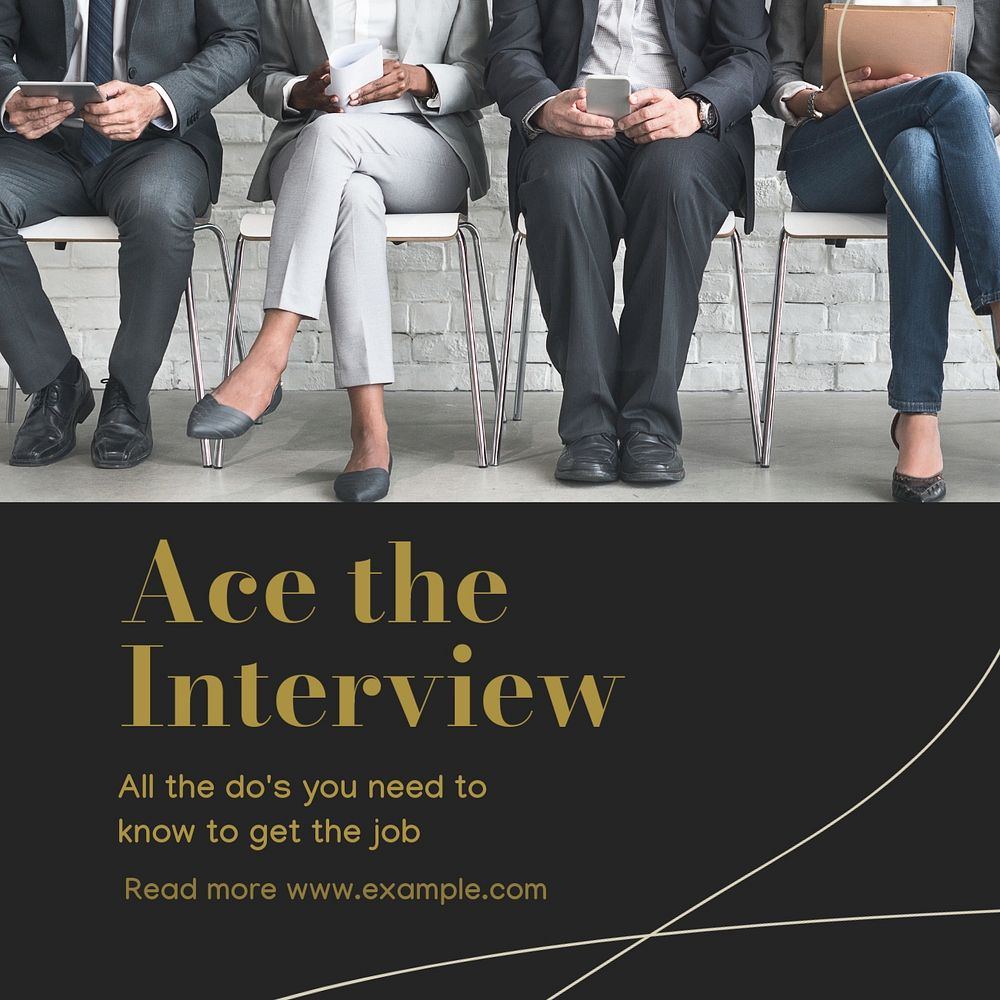 Interview tips Instagram post template, editable social media design