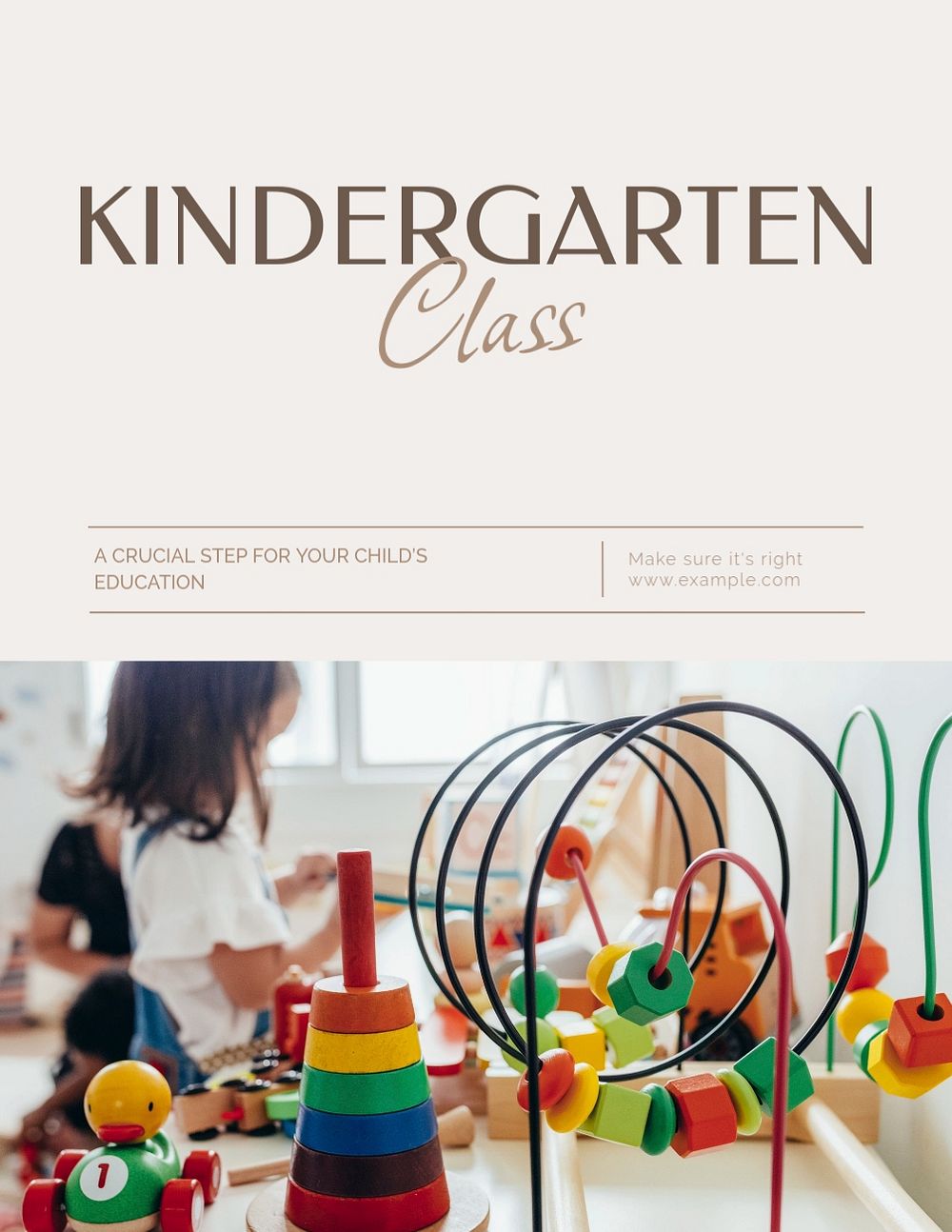 Kindergarten class flyer template, editable text & design