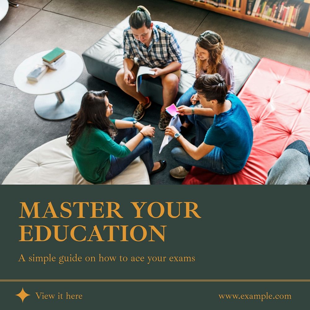 Master your education Instagram post template, editable social media design