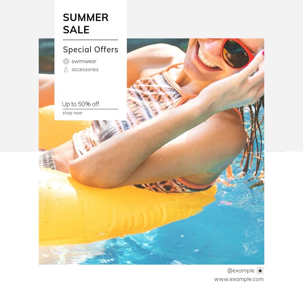 Summer sale Instagram post template, editable design