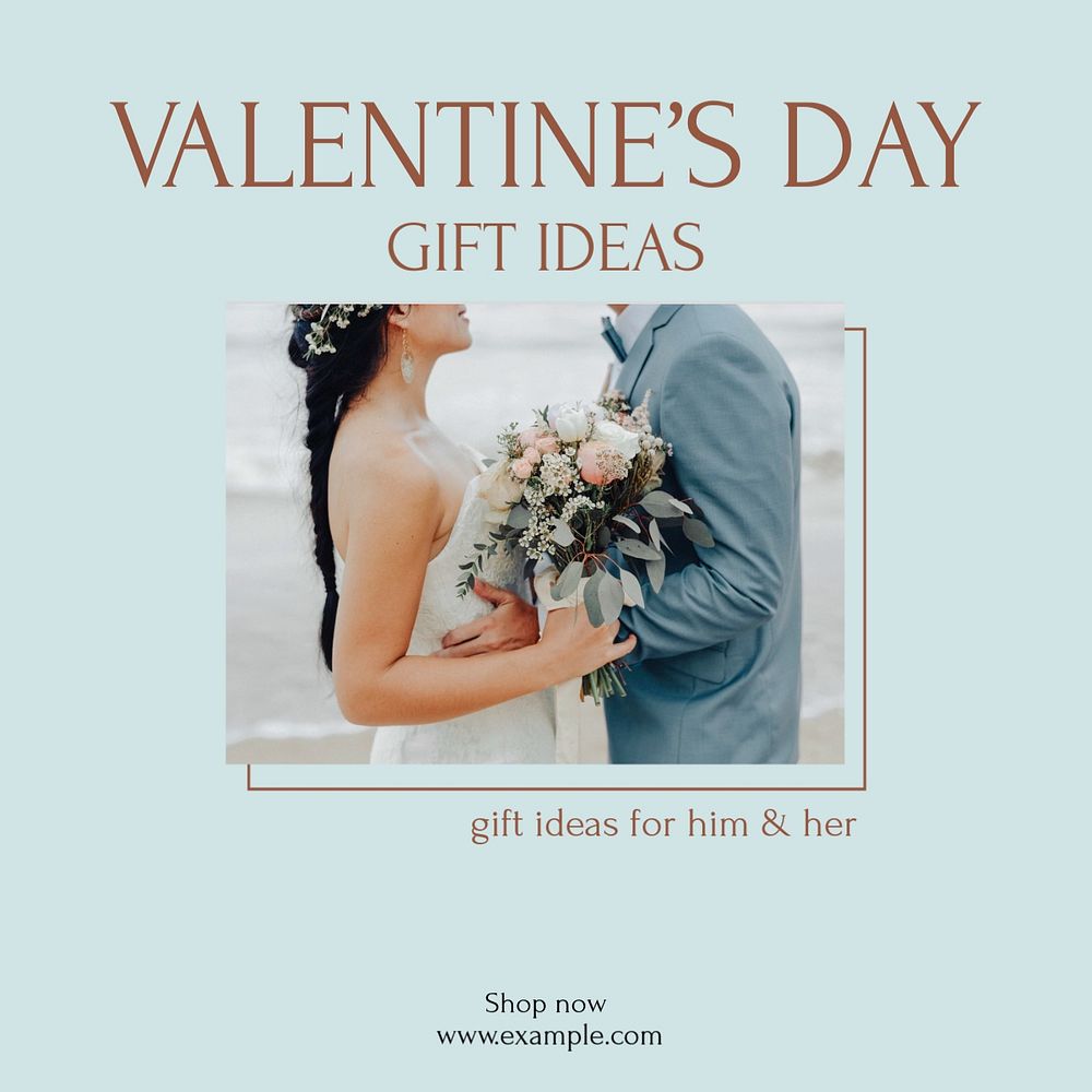 Valentine's day gifts Instagram post template, editable design