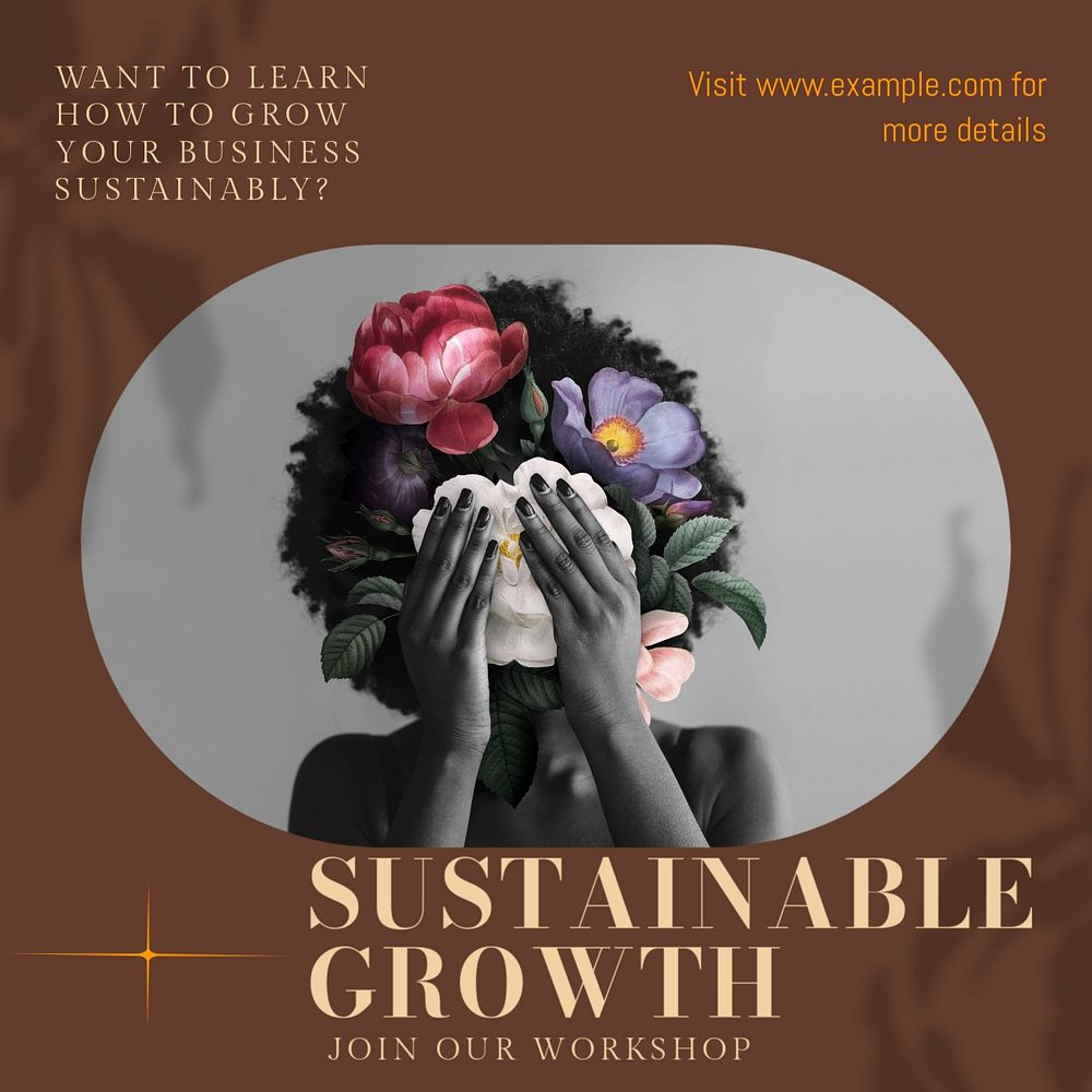 Sustainable growth Instagram post template, editable design