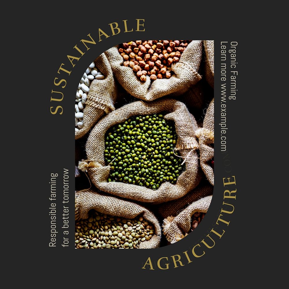 Sustainable agriculture Instagram post template, editable social media design