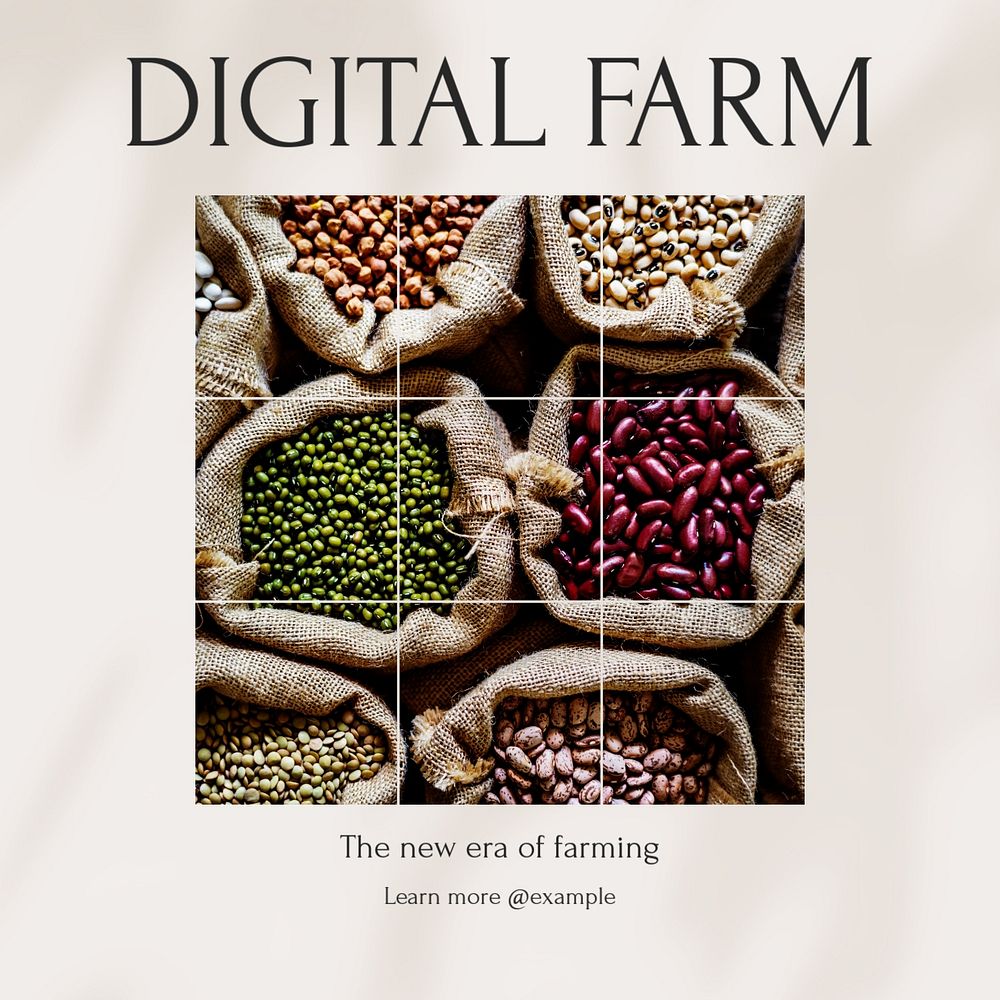 Digital farming Instagram post template, editable social media design