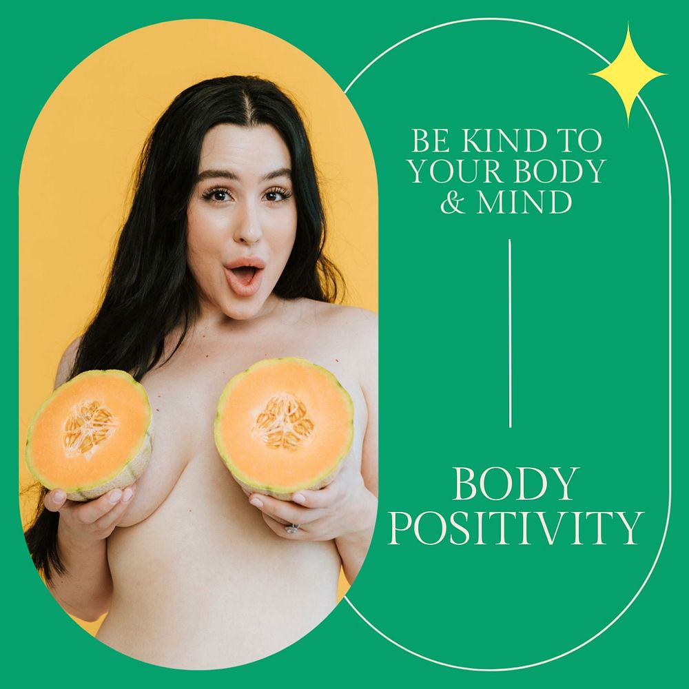 Body positivity Instagram post template, editable design