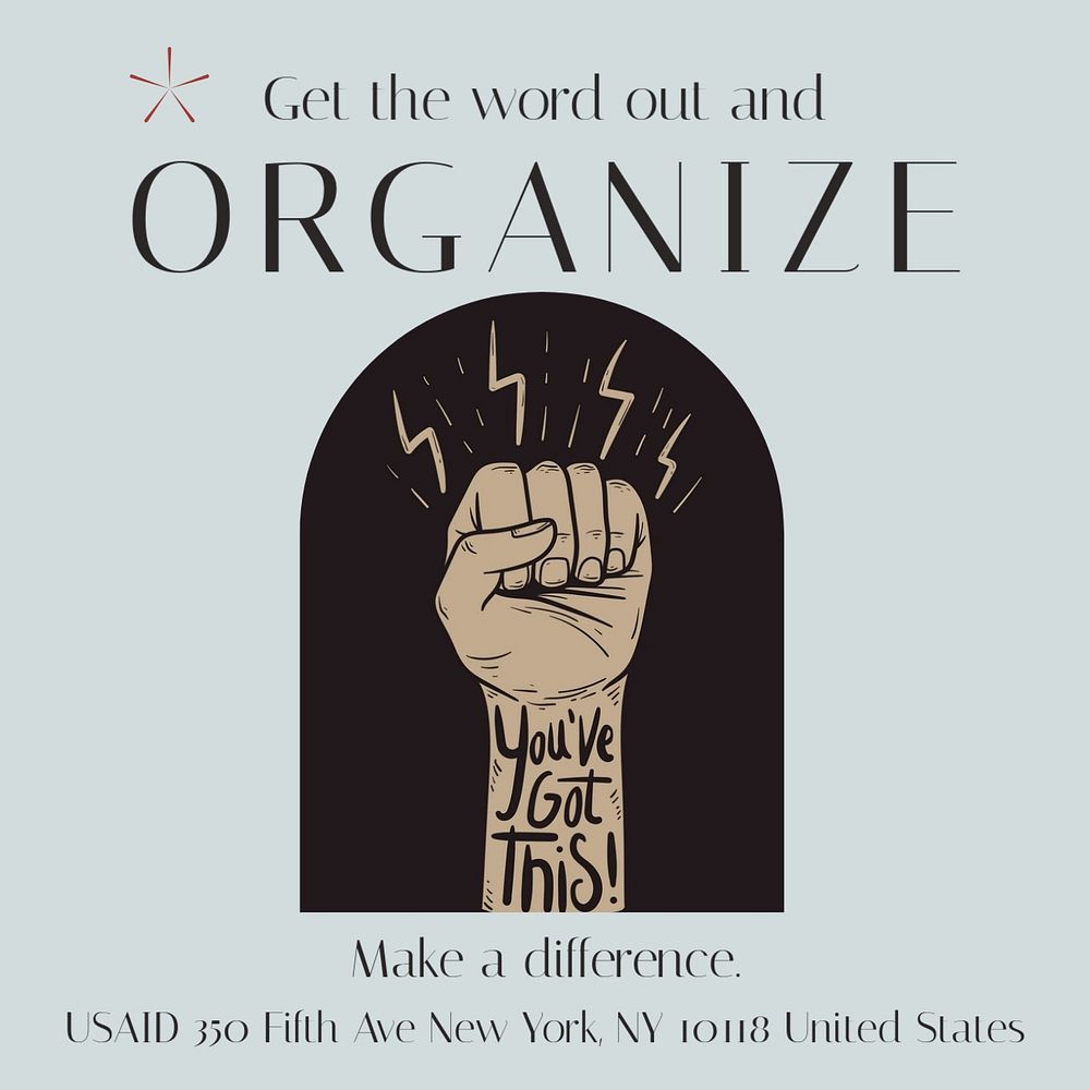 Protest organize civil Instagram post template, editable social media design