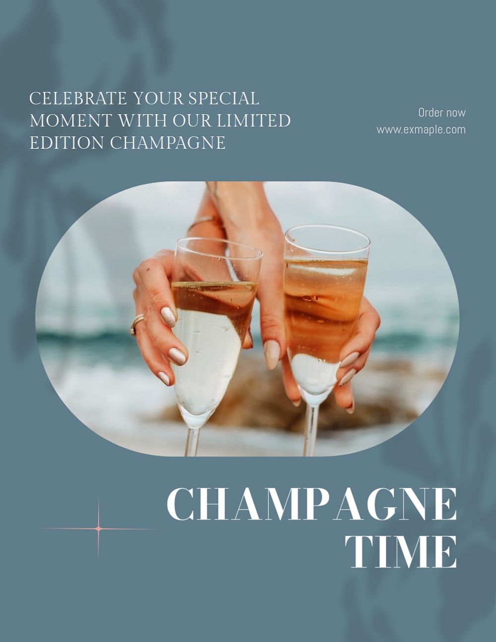 Champagne time flyer template, editable text & design