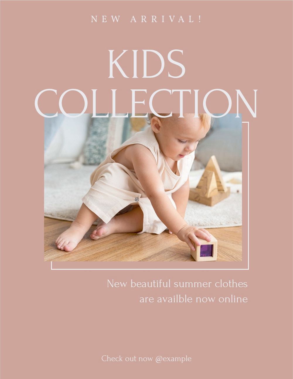 Kids collection flyer template, editable text & design