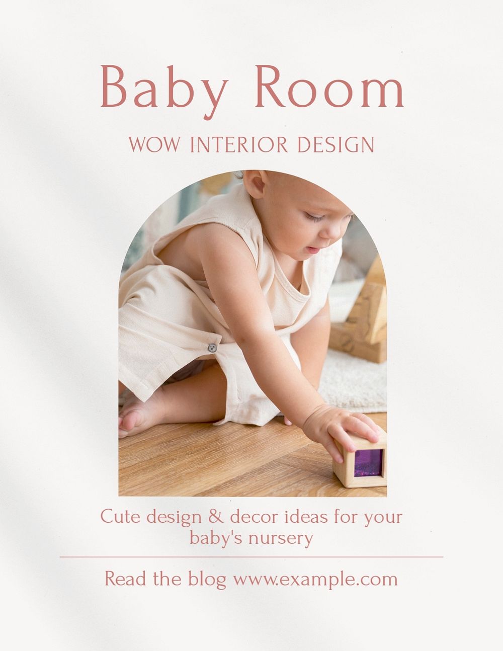 Baby room flyer template, editable text & design