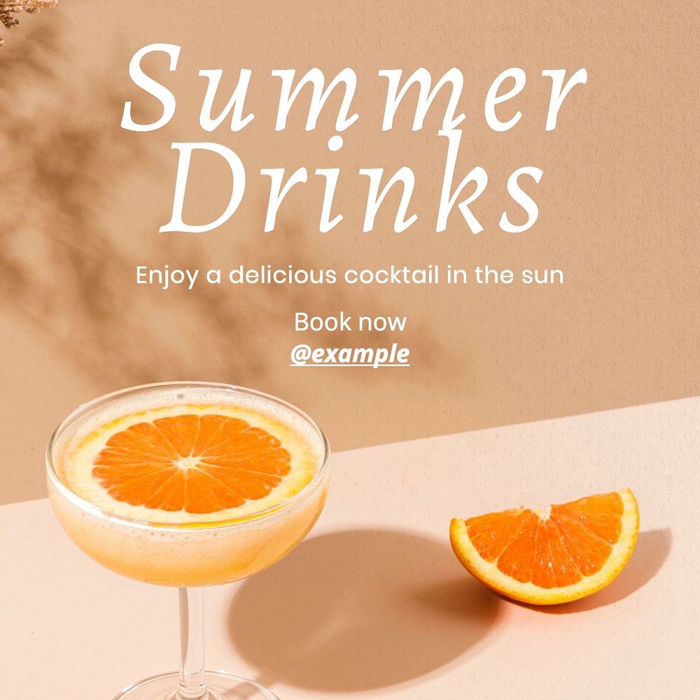 Summer drinks Instagram post template